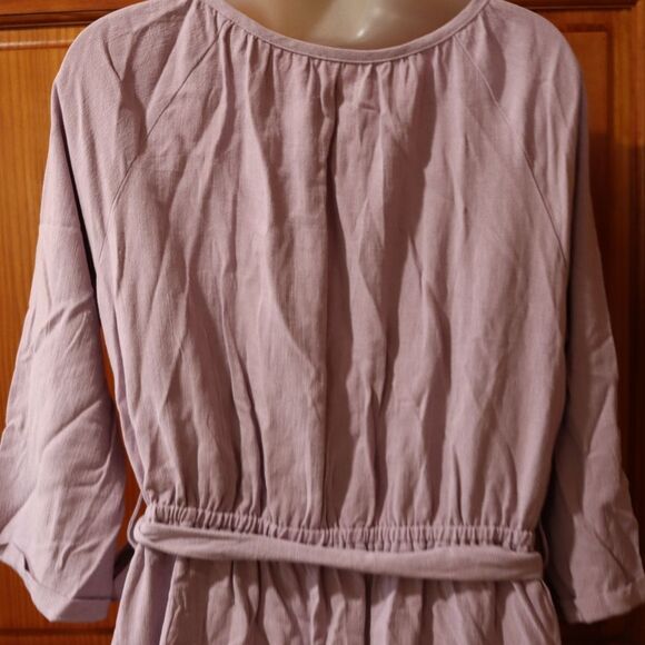 Mello Day Lavender Button Front Long Sleeve Belted Maxi Dress NWT Large - Picture 13 of 16